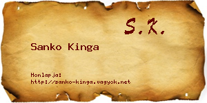 Sanko Kinga névjegykártya