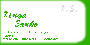 kinga sanko business card